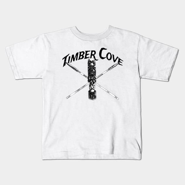 Timber Cove Tiki with Spears Kids T-Shirt by Timber Cove